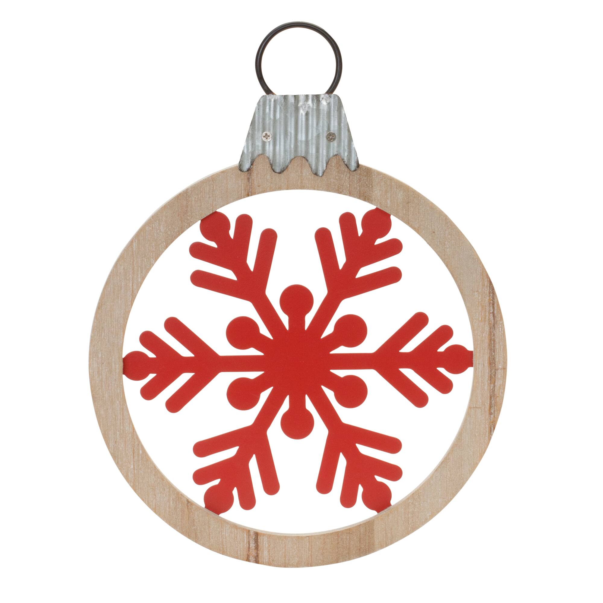 10.5" Red Snowflake in Frame Ornaments, 6ct.